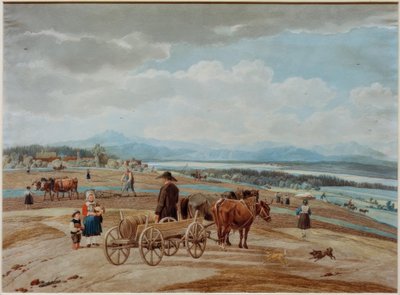 Bauernfuhrwerk in den Voralpen von Wilhelm von Kobell