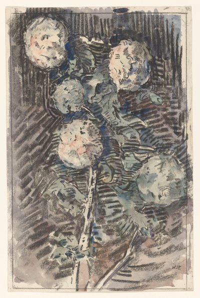 Zweig mit weißen Blumen von Wilhelmus Johannes Steenhoff