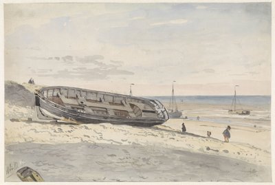 Boote am Strand von Willem Anthonie van Deventer