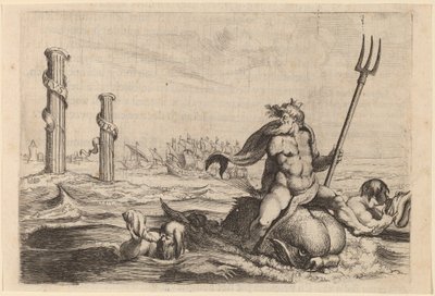 Neptun und die Säulen des Herkules von Willem Basse