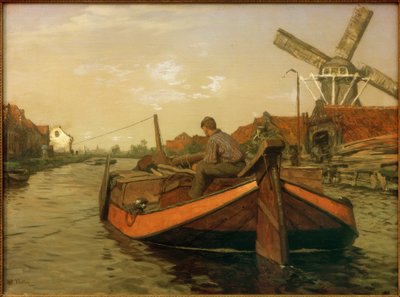 Treckschute im Kanal von Willem Bastiaan Tholen