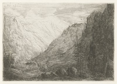 Blick auf Bergtal von Willem Matthias Jan van Dielen