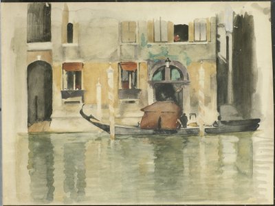Gondel vor einem venezianischen Haus von Willem Arnoldus Witsen