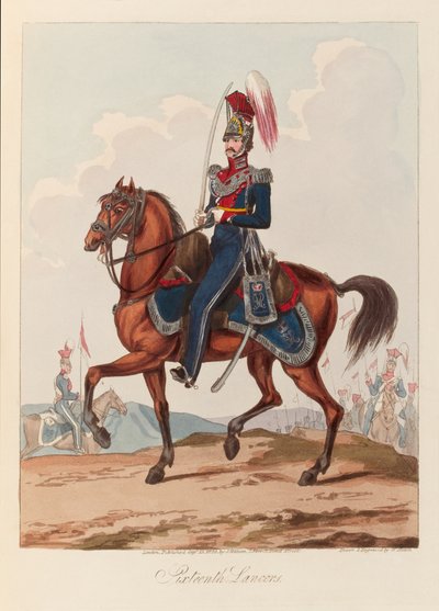 Sechzehnte Lancers (Aquatinta, koloriert) von William (after) Heath