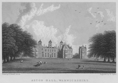 Aston Hall, Warwickshire von William (after) Westall