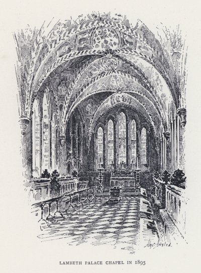 Lambeth Palace Chapel im Jahr 1895 (Stich) von William Alexander Ansted