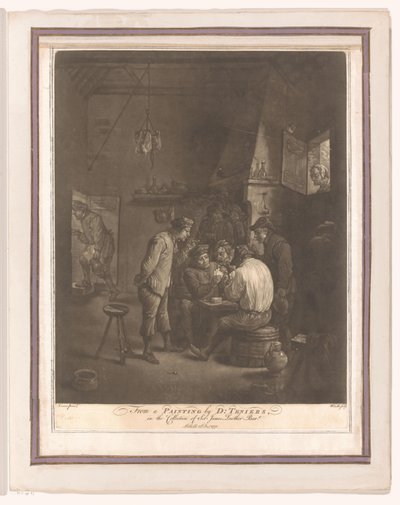 Kartenspielende Bauern in einer Herberge von William Baillie