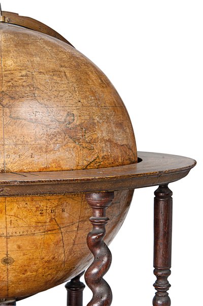 Früher englischer terrestrischer Globus, ca. 1673 von William Berry