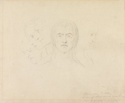 Fünf visionäre Frauenköpfe von William Blake