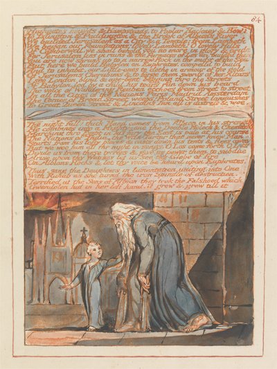 Jerusalem, Tafel 84, Highgates Höhen und Hampstead.... von William Blake