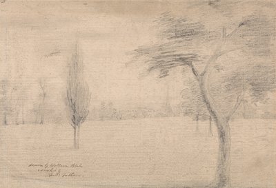 Landschaft mit Turm von William Blake
