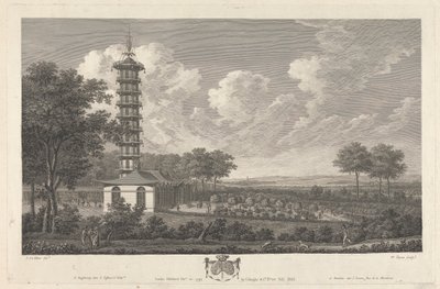 Chinesischer Pavillon in europäischer Landschaft von William Byrne