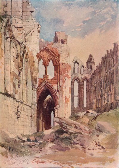 Innenansicht der Abtei von Whitby, ca. 1915 von William Callow