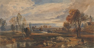Landschaft mit Schafen von William Callow