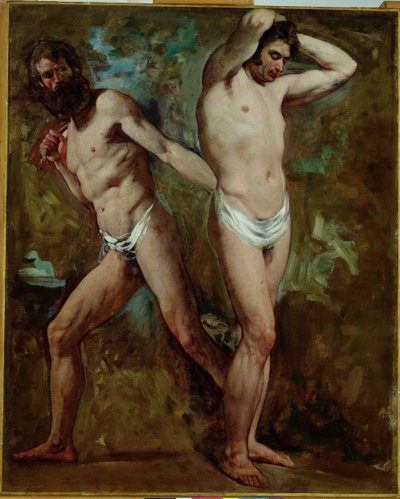 Zwei stehende männliche Akte von William Etty