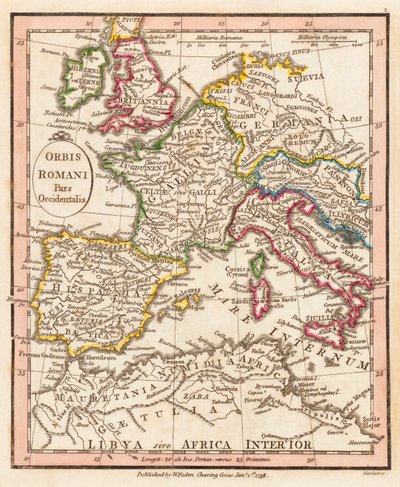 Westlicher Teil des Römischen Reiches. Karte. von William Faden