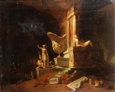 Capriccio von Ruinen und Statuen von William Gowe Ferguson