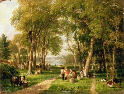 Walnussernte in Petersham, in der Nähe der Richmond-Brücke von William Havell