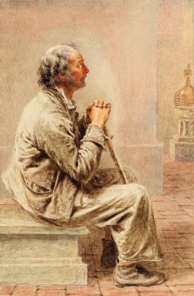 Rustikale Andacht, ca. 1840 von William Henry Hunt