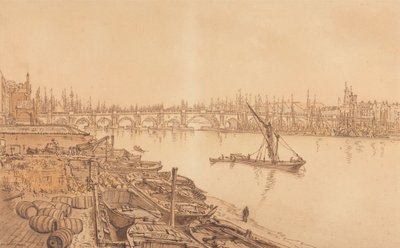 Ansicht der alten London Bridge von William Henry Hunt