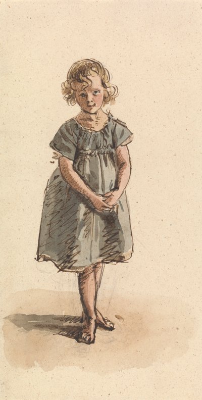 Junges Mädchen steht barfuß von William Henry Hunt
