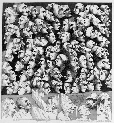 3 Charaktere 4 Karikaturen von William Hogarth