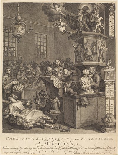 Leichtgläubigkeit, Aberglaube und Fanatismus von William Hogarth