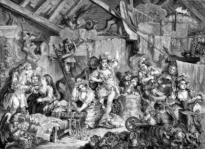 Die Gesellschaft der Gaukler von William Hogarth