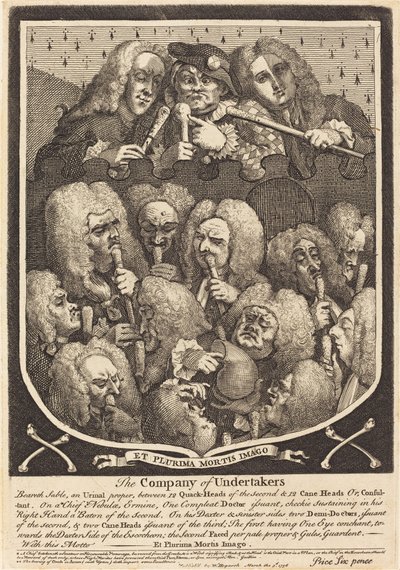 Die Gesellschaft der Bestatter von William Hogarth