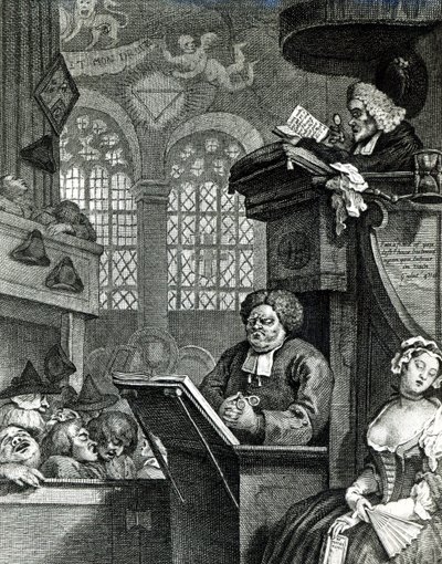 Die schlafende Gemeinde, 1736 von William Hogarth