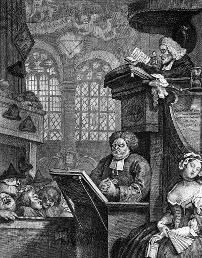 Die schlafende Gemeinde, 1736 von William Hogarth
