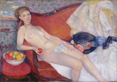 Akt mit Apfel von William James Glackens