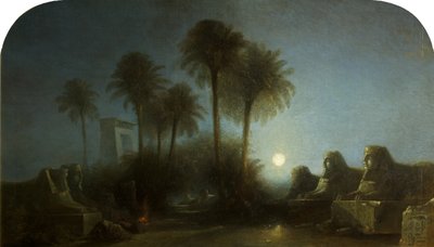 Allee der Sphinxe, Mondlicht, Theben von William James Muller