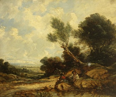 Landschaft mit Figuren von William James Muller