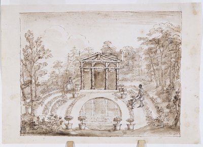 Blumentempel und runder Pool von William Kent