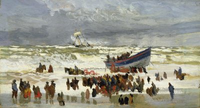 Der Stapellauf des Rettungsbootes von William Lionel Wyllie