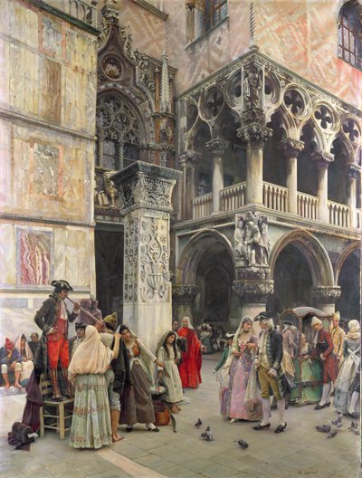 Auf der Piazzetta, 18. Jahrhundert, 1859-92 von William Logsdail