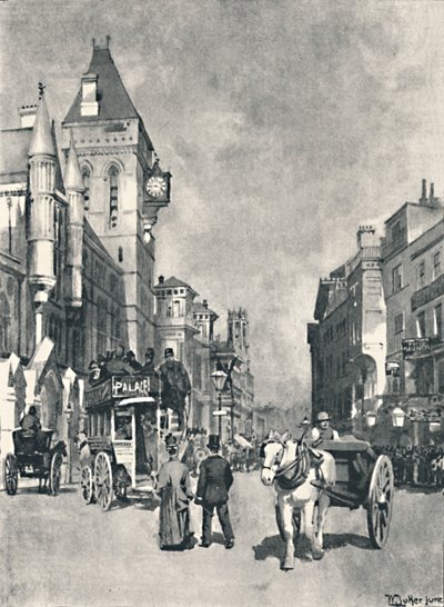 Fleet Street, zeigt die Gerichtsgebäude von William Luker