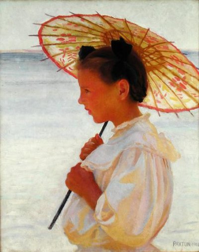 Mädchen mit chinesischem Sonnenschirm von William McGregor Paxton