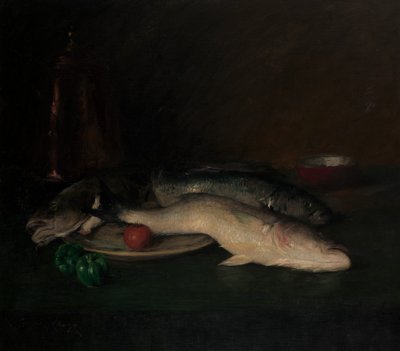 Stillleben: Fisch, um 1908 von William Merritt Chase