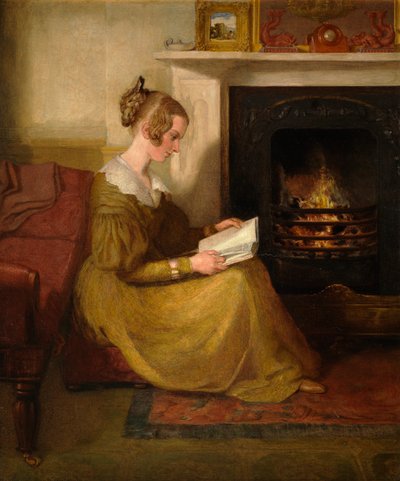 Eine Lektüre am Kamin, ca. 1825 von William Mulready