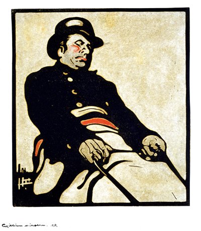 Ein Busfahrer in der Knightsbridge Road von William Nicholson