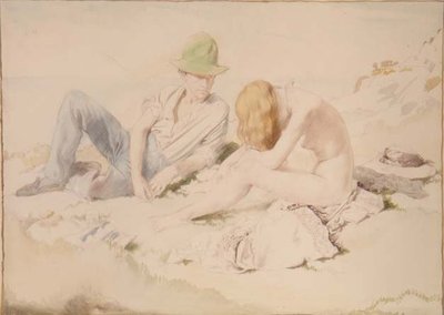 Der Zeichner und sein Modell von William Orpen