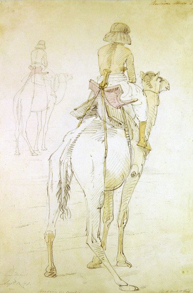 Studie eines Mannes auf einem Kamel von William Strutt