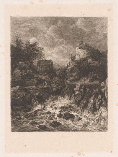 Landschaft mit einem Wasserfall von William Unger