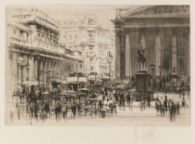 London Set: Bank (mit der Royal Exchange) von William Walcot