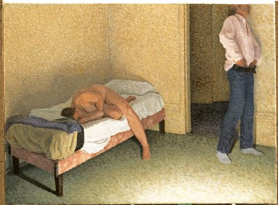 Interieur mit einer sich anziehenden Figur von William Wilkins