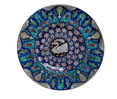 Vogel- und Fischschale von William de Morgan