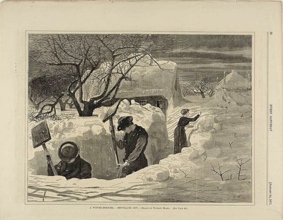 Ein Wintermorgen beim Schneeschaufeln von Winslow Homer