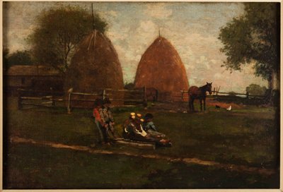 Heuhaufen und Kinder von Winslow Homer